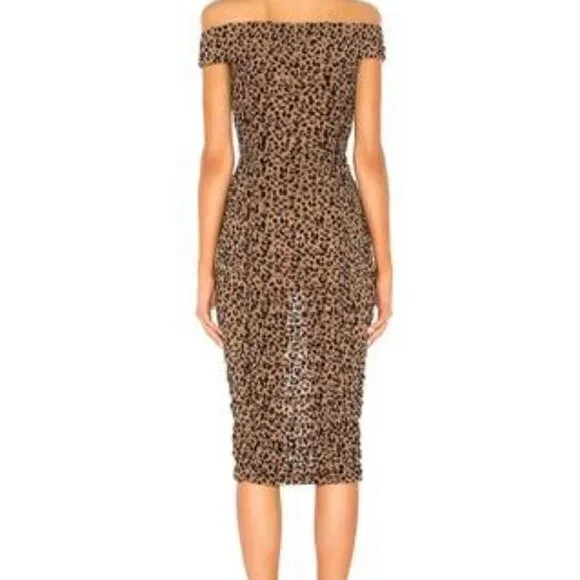 Majorelle - Tabitha Midi Dress - from revolve, animal print, Ruched, Size XS - Picture 3 of 9